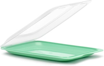 Famanu - Set van 4 vleeswaren bewaardozen, stapelbare koelkastbakjes met afneembaar deksel, BPA-vrij en magnetronbestendig
