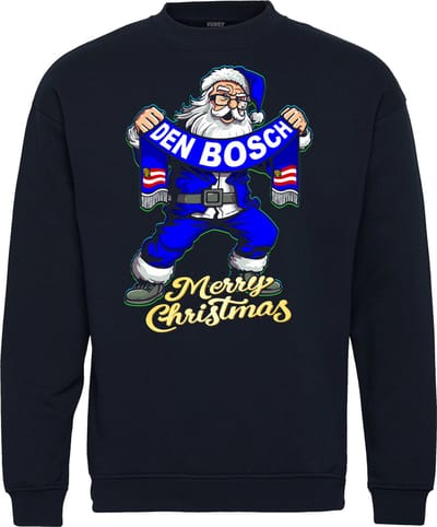 Kersttrui Kerstman Den Bosch | Foute Kersttrui Dames Heren | Kerstcadeau | Den Bosch supporter | Navy | maat XS