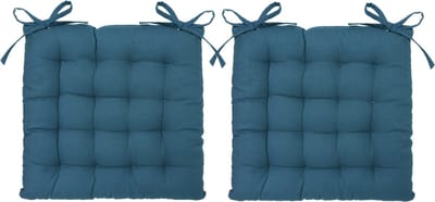 Atmosphera Tuintoelkussen - 2x - indigo blauw - katoen - 38 x 6 cm - zitkussen