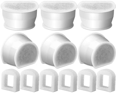 Dailygoods- Kattenfonteinfilter Drielaags Design - Vervangingsfilters - Voorfilter - Schuimfilter - Koolstoffilter - 6 Verpakkingen - Dierenfilter