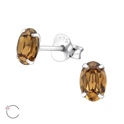 WeLoveSilver - zilveren oorstekers - Swarovski kristallen - ovaal