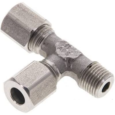 6LL & R1/8'' RVS L-vorm Snijringkoppeling Buitendraad 100bar ISO 8434-1