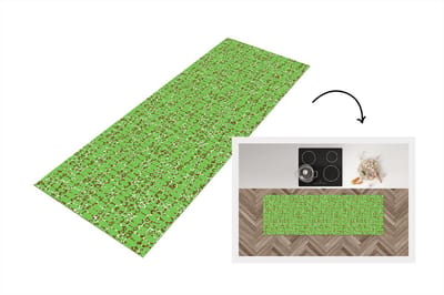 Keukenloper - Loper keuken - Krokodil - Structuur - Patronen - Groen - 150x50 cm - Keukenloper vinyl