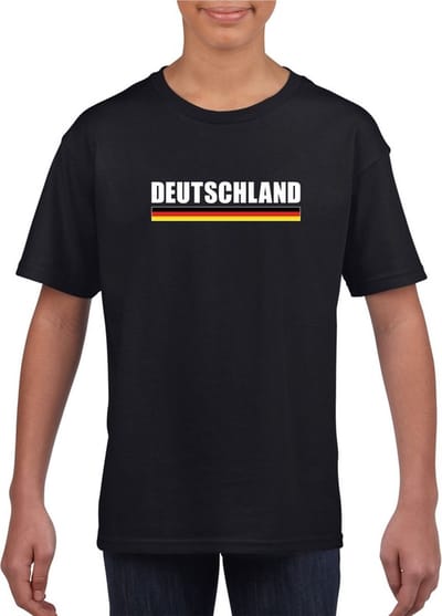 Zwart Duitsland supporter t-shirt voor heren - Duitse vlag shirts 110/116
