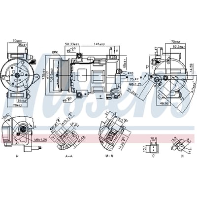Compressor, airconditioner NISSENS 890758