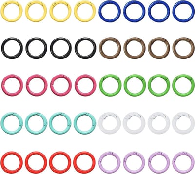 Kleurrijke Ronde Carabiner en Sleutelhanger, DIY O-Ring Carabiner met Veerhaak voor Sleutels, Rugzak en Paracord Accessoires