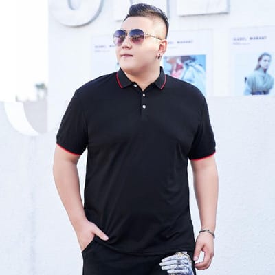 Gros Homme Grande Taille T-shirt à Revers à Manches Courtes Grande Taille Mode Homme Gros Très Grand Polo Haut d'Été 7XL