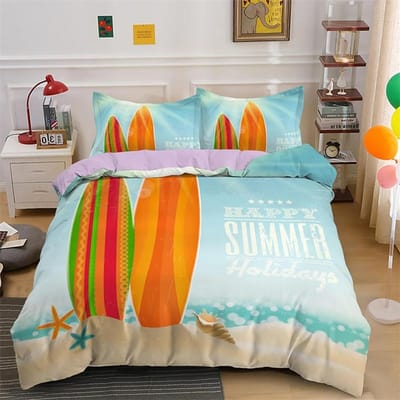 Luxe Zonsondergang Surfen voor Tieners Jongens Meisjes Volwassenen Kind Cadeau Dekbedovertrek Zomer Strand Thema voor Slaapkamerdecoratie Queen King Size 173x218cm 2pcs
