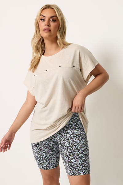 Yours 2Pack Zwarte Fietsbroek Met Kleine Bloemenprint Size 44