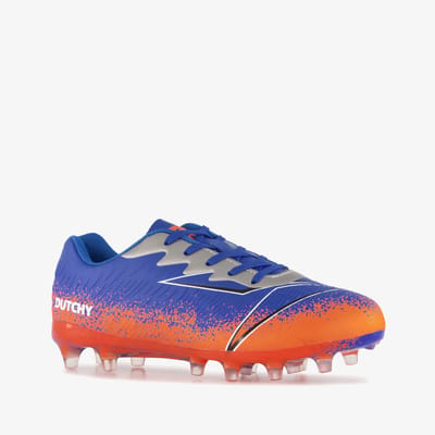 Dutchy FG kinder Voetbalschoenen blauw oranje - Maat 34 - Uitneembare zool