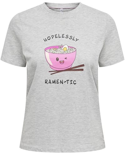 Only Gurli Life Reg T-shirt Met Korte Mouwen Grijs S Vrouw