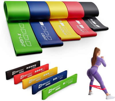 Hop Sport HS-L650RL – Weerstandsbanden Set – 5 Stuks – 2,5–18 kg – 100% Latex