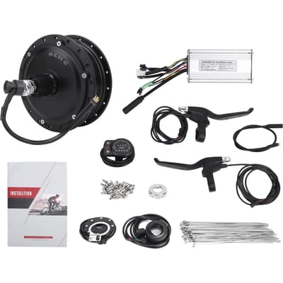 36V 500W Achterwiel Naafmotor Elektrische Fiets Conversie Kit met KT‑900S Display Meter voor 12G Wiel black
