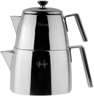 Ferveo Ayda - Theepot Set - 1,0/2,0L - Inductie - Turkse Theepot - RVS