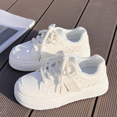 Chaussures à plateforme blanches pour enfants, style nouvelle école, polyvalentes, décontractées, légères, pour étudiants 39