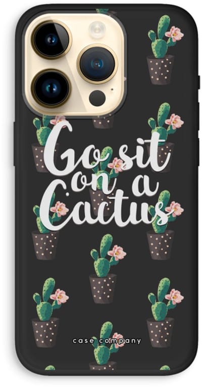 Case Company® - Hoesje geschikt voor iPhone 14 Pro hoesje - Cactus quote - Biologisch Afbreekbaar Telefoonhoesje - Bescherming alle Kanten en Schermrand