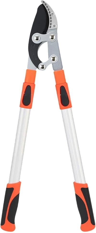 Telescopische Snoeischaar - Lange Snoeischaar Takkenknipper - Tuinonderhoud Snoeien - Roestbestendig Aluminium - Tot 97 cm - Oranje Wit