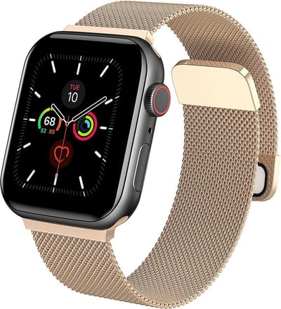 Milanees Bandje Geschikt voor Apple Watch 1 38mm - Goud Bandje