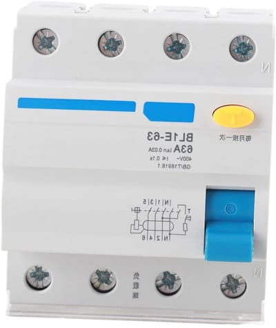 Aardlekschakelaar - Stroomonderbreker - Veilige Elektrische Installatie - 3-Fase Bescherming - 63 Ampère - Grijs