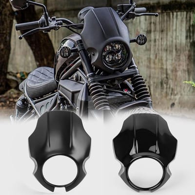 Motorfiets Koplamp Kuip - Windscherm Deflector - Bescherming Motor - ABS Kunststof - 25x25x12cm - Mat Zwart