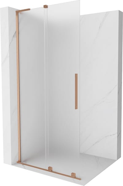 Mexen Velar L schuifbare douchescherm Walk-in 90 x 200 , matglas 8 mm, geborsteld koper - 871-090-003-33-65