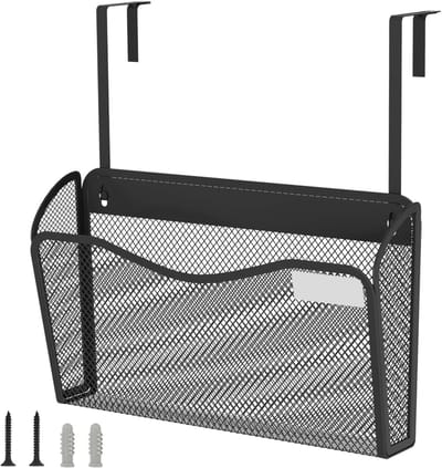 Wandopbergoplossing voor Documenten en Tijdschriften, Mesh Hangende Bestanden Organizer voor Thuis en Kantoor, 1 Pocket