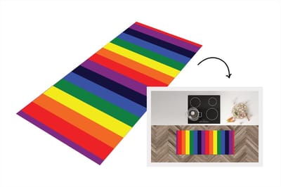 Keukenloper - Loper keuken - Regenboog - Patronen - Pride - 120x50 cm - Keukenloper vinyl
