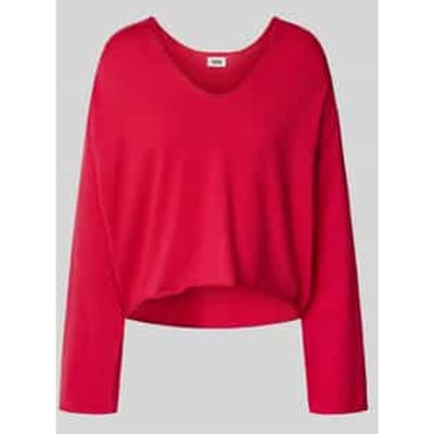 Relaxed fit gebreide pullover met V-hals, model 'SOMAIJA'