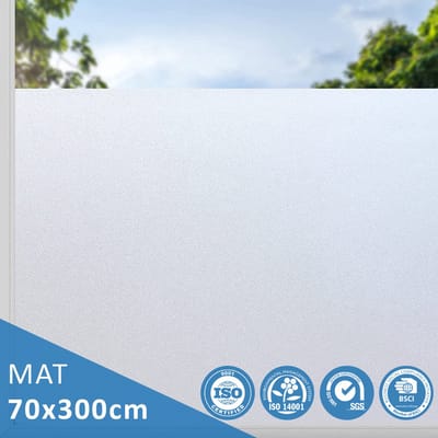 BODESSA™ Raamfolie - HR++ Anti-inkijk folie - Zonwerend en Isolerend - Statisch - Matglas - 70 x 300cm