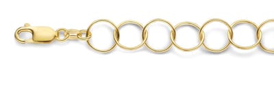 Mori Gold Filté 10,4mm brede armband, Ronde buis, Circel schakels, goud gevuld 1/20