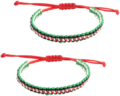 Dailygoods- Gevlochten Armbanden - 2 Stuks - Verstelbaar 17-28 cm - Kleurrijke Wikkelpolsbandjes - Handgemaakt - Zacht en Duurzaam - Polsbandjes
