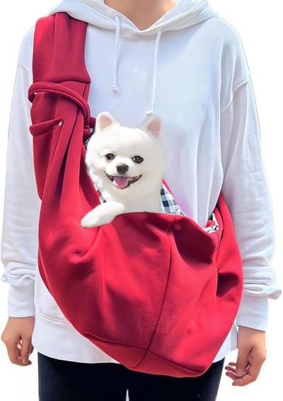 Famanu – Hondendraagdoek en Schoudertas voor Kleine Honden – Zachte Handsfree Draagtas tot 7,5 kg, Comfortabele Huisdierdrager voor Wandelingen en Uitstapjes