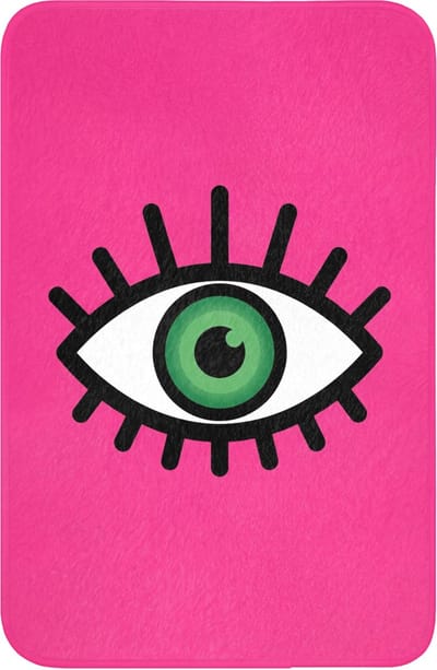 WC mat 40x60 cm - Antislip - Minimalistisch - Oog - Roze - Toiletmat - Vloermat - Douchemat - Toilet tapijt - Toiletmatten