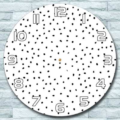 Coloray Wandklok - Kleine puntjes Glazen Wandklok - 30fi cm - Marine Wandklok - Wandklok Ronde - Wandklok Klassiek - Wandklokken Woonkamer - Stille Wandklok
