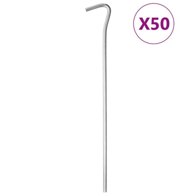 vidaXL - Tentharingen - 50 - st - Ø5 - mm - 23 - cm - gegalvaniseerd - staal