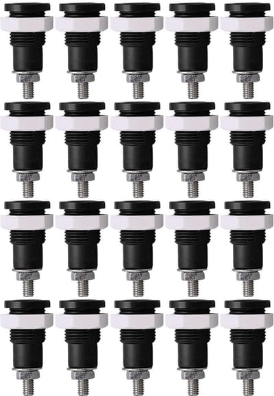 Dailygoods - 20 Stuks Banaan Socket Jack voor Elektronica (Zwart)
