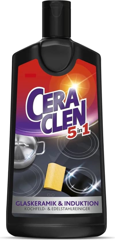 Ceraclen 5-in-1 - verzorging voor glazen keramiek en inductie reiniger - 1x 200 ml - alternatief voor Cerafix - Vernieuwde formule