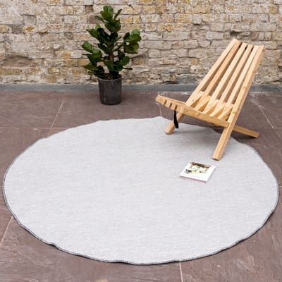 Rond Buitenkleed Mono - Grijs/Wit - Dubbelzijdig - EVA Interior - Rond 240 Ø - (XXL)