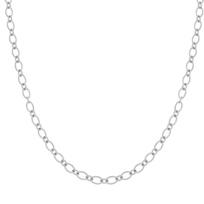 Essentialistics - Ketting basic rondjes en ovaaltjes - Volwassenen - Zilverkleur - Stainless steel (verkleurt niet) - Verlengkettinkje