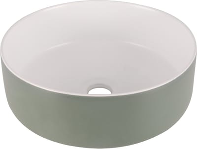 Differnz Waskom Mira - Keramiek - Rond - Groen/wit - 36cm