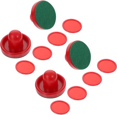 Air Hockey Accessoires - Paddles Pucks - Tafelspel Vernieuwen - Universele Pasvorm - 4 Paddles 8 Pucks - Rood