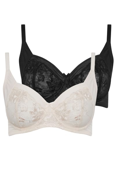 Yours Yourset Set Van 2 Beugelbeha's In Zwart En Witsize 38C