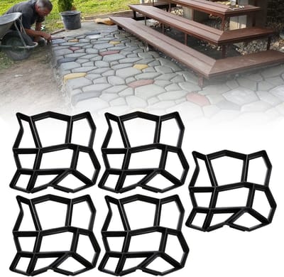 5pcs Tuinpad betonmal van kunststof – Ideaal voor tuin, terras en erf, duurzaam en corrosievrij