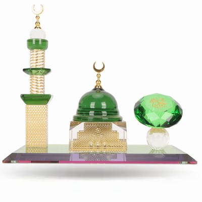 Dailygoods- Moskee Miniatuur Ornament - Kristal Beeldje - Architecturale Decoratie - Huishoudelijke Accessoire - Uniek Ontwerp - Fijn Vakmanschap - Decoratiebeeldje
