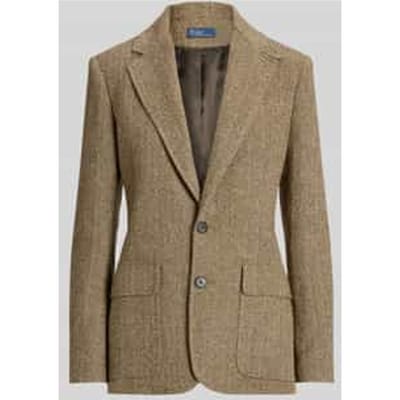 regular fit blazer van linnenmix met zijdemix