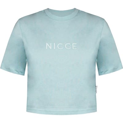 Niccee Womens Aqua Blue Cropped T-shirt