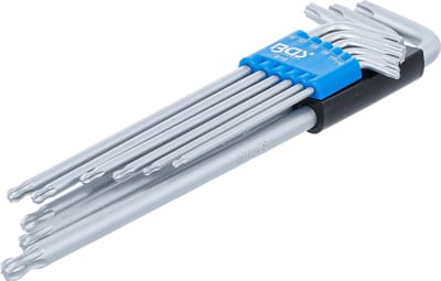 BGS Stiftsleutelset extra lang torx met kogelkop T10 - T50 mm 9 delig