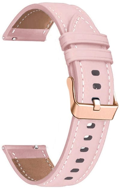 Leren bandje - geschikt voor Garmin Venu 2s / 3s / 4 (41mm) / Vivoactive 4s / Forerunner 255s / 265s - Huawei Watch GT 5 Pro - 42mm / GT 6 / GT 5 / GT 4 - 41mm - roze