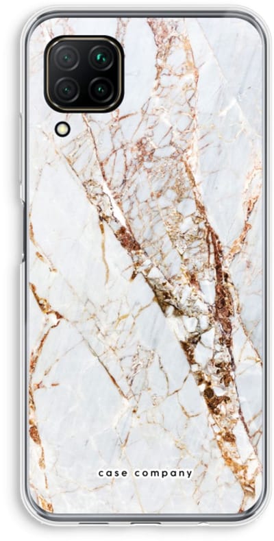 Case Company® - Hoesje geschikt voor Huawei P40 Lite hoesje - Goud marmer - Soft Cover Telefoonhoesje - Bescherming aan alle Kanten en Schermrand