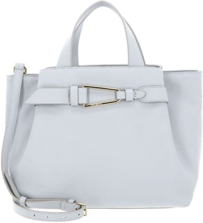 COCCINELLE Leren schoudertas Malory Handbag Grained Leather Snow Lichtblauw